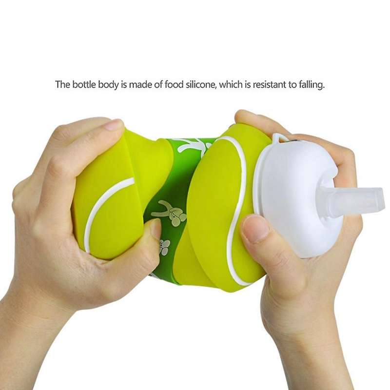 550ml Sports Silicone Water Bottle for Adult Children(basketball)
