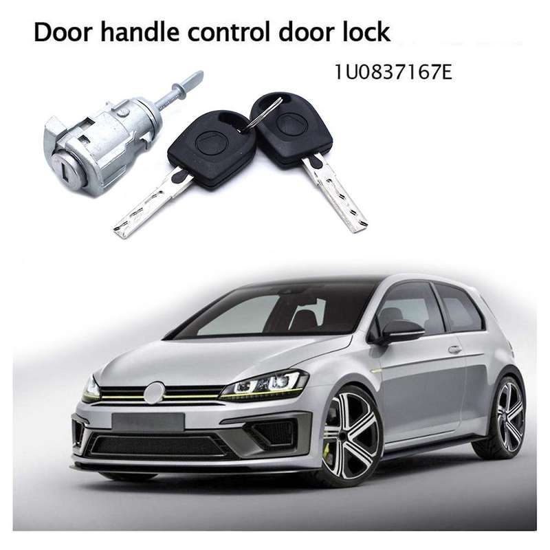 Left Front Driver Door Lock Cylinder with 2 Keys for Golf 1997-2006