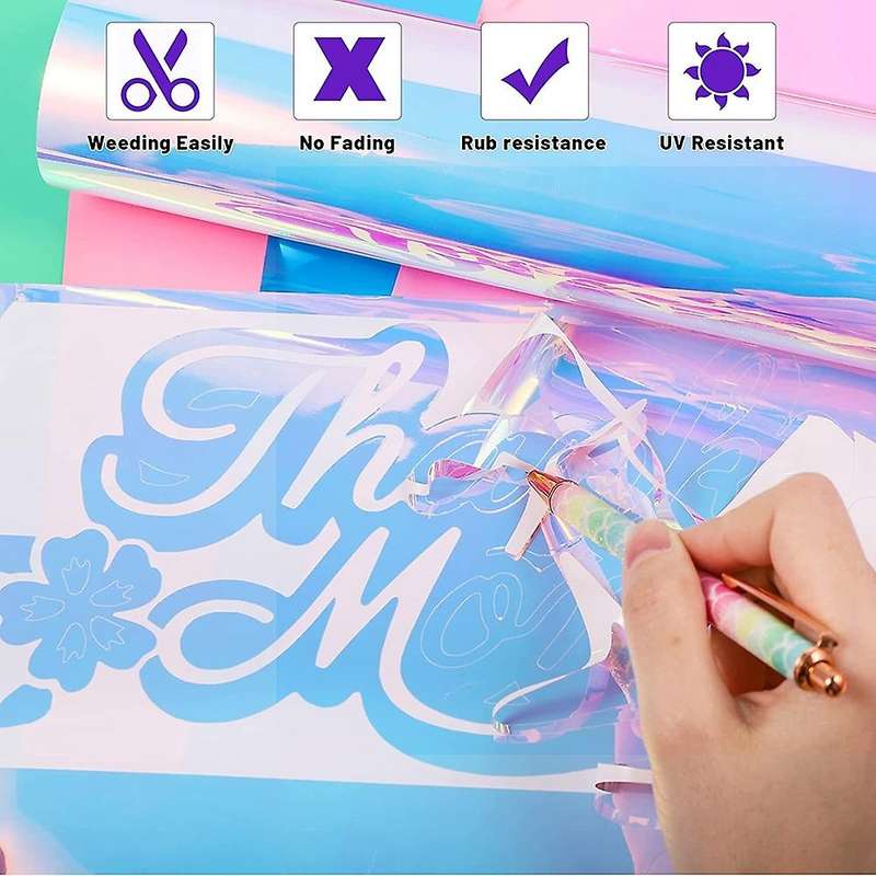 Opal Vinyl 6pcs Adhesive Sheets for Diy Crafts, Decor,12 X 12inch