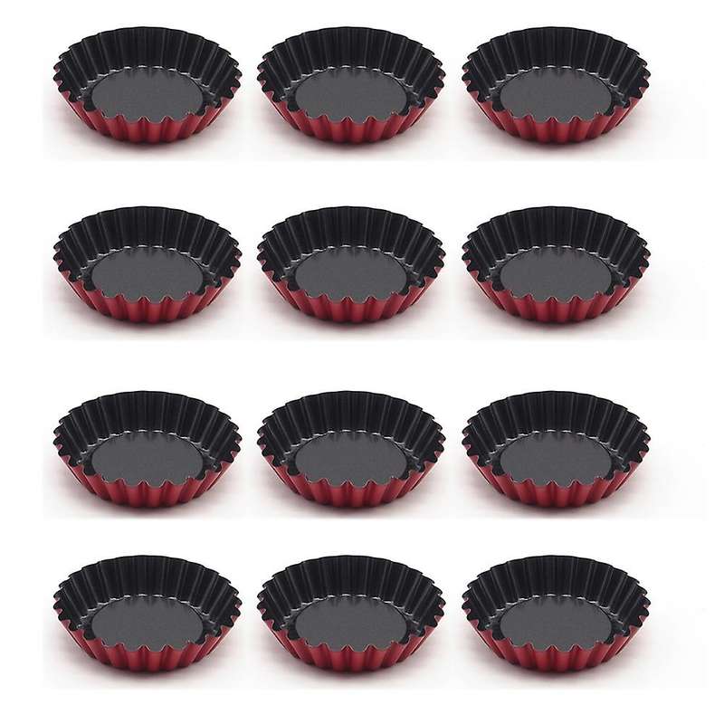 12-pack Chrysanthemum Cup Fruit Tarts Mold Fruit Pie Pan Non-stick