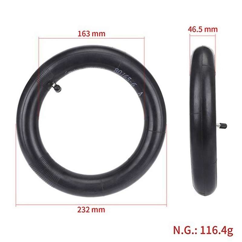 2pcs 10 Inch 80/65-6 Inner Tube 255x80 Rubber for Zero 10x Kugoo M4