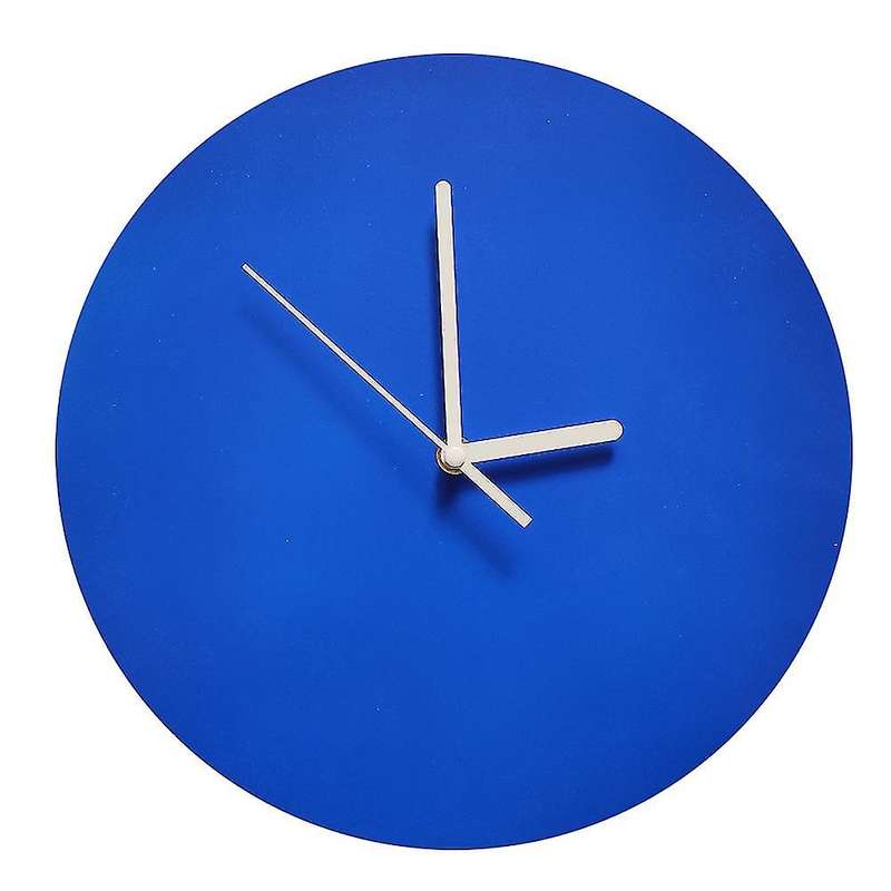 Ins Retro Klein Blue Wall Clock Nordic Wooden Mute Clocks (round)