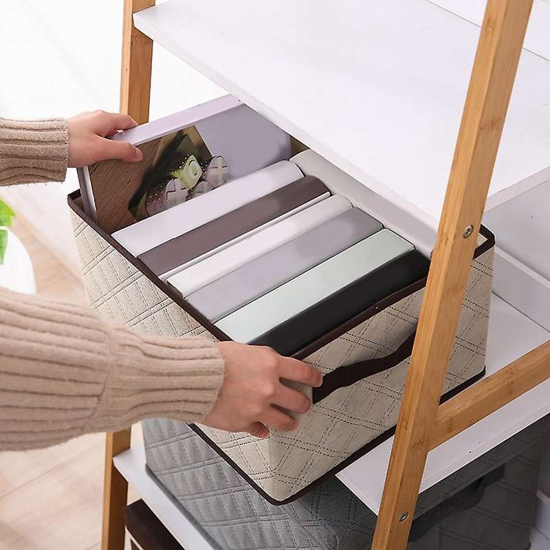 Storage Box Fabric Folding Large Clothes Storage Box Grey