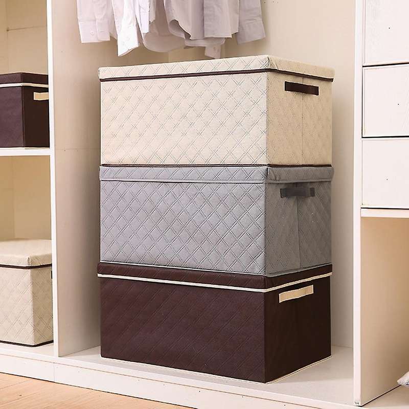 Storage Box Fabric Folding Large Clothes Storage Box Grey