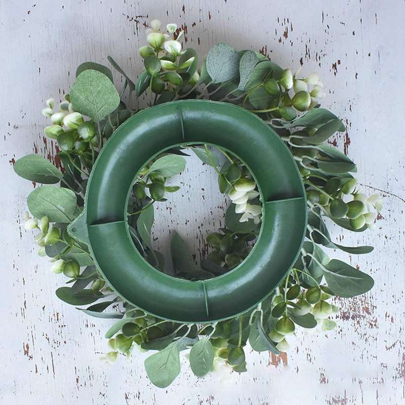 2x Faux Boxwood Wreath 12.9inch Artificial Green Leaves Wreath