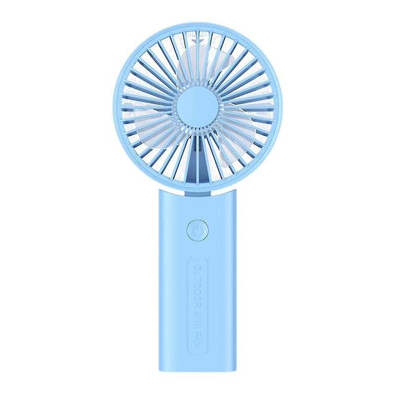 Portable Mini Fan Usb Rechargeable Lanyard Hand Fan Blue