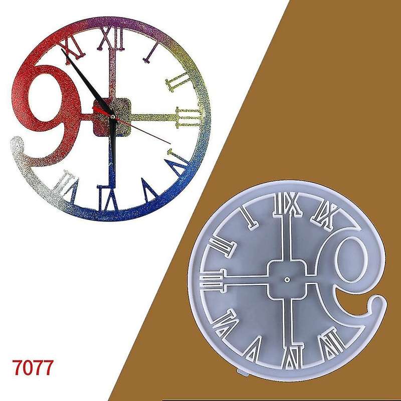 Digital Clock Living Room Wall Hanging Silicone Mould Round Clock