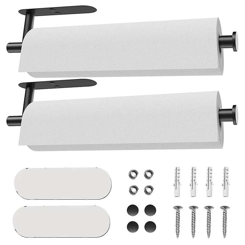 2-piece Paper Towel Rack-wall-mounted Self-adhesive Towel Rack