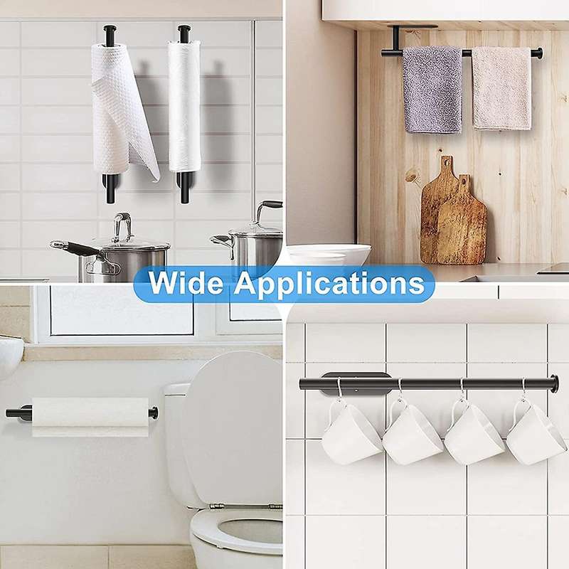 2-piece Paper Towel Rack-wall-mounted Self-adhesive Towel Rack