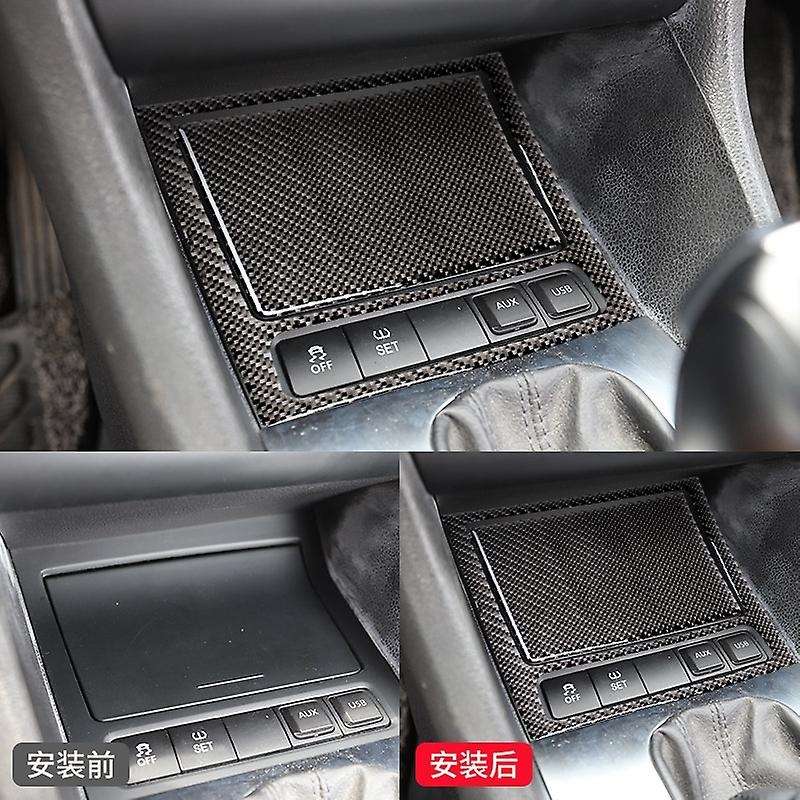 Carbon Fiber Texture Front Center Ashtray Storage Panel Cover