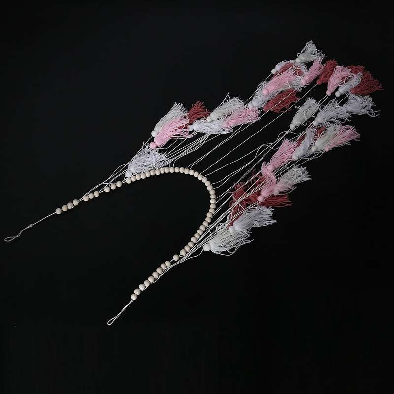 Macrame Wall Hanging-large Macrame Wall Hanging with Wood Beads-pink