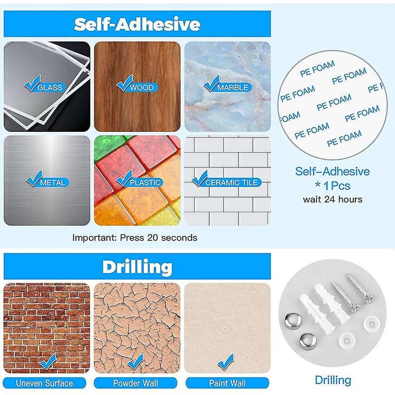 Wall Mount,drilling Or Extra Strong Self Adhesive Paper Towel Holder