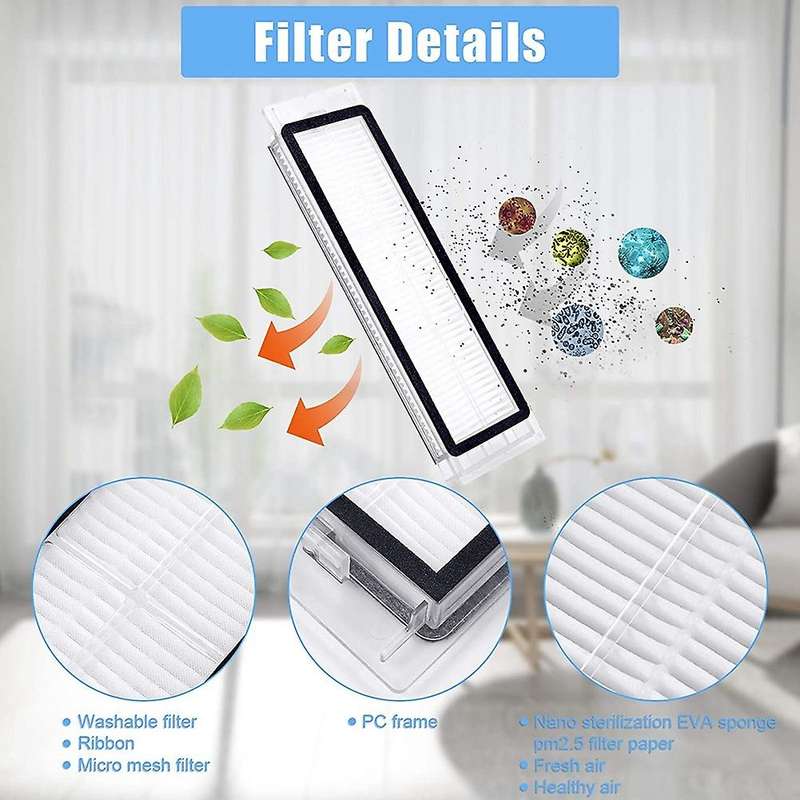 Hepa Filter Main Brush Side Brush for Xiaomi Roborock S50, S55 S5max