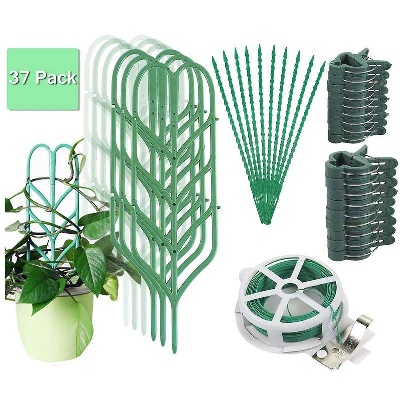 37pcs Plant Trellis for Climbing Plants - Plant Clips, Wire Twist Tie