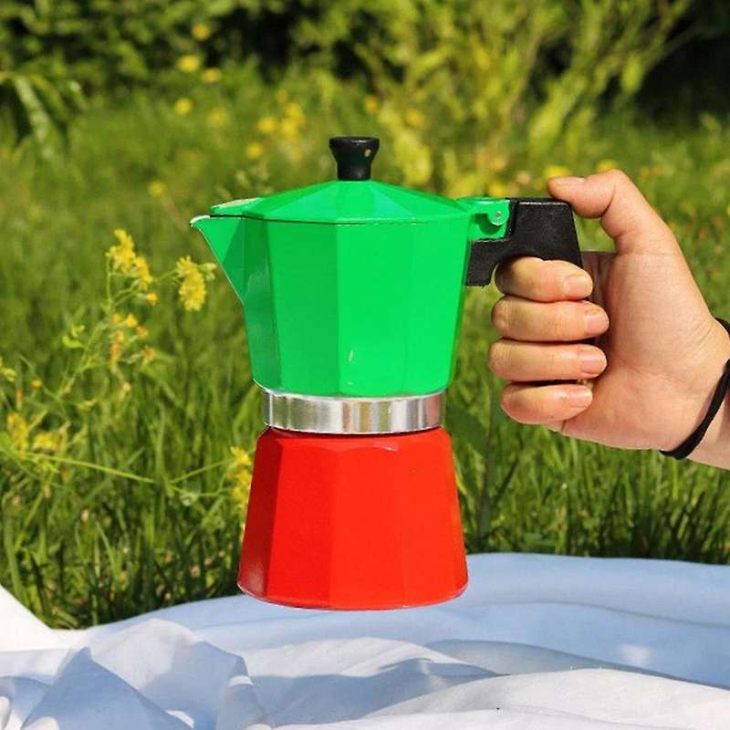 150ml European Style Moka Pot Espresso Coffee Pot Aluminum(black)