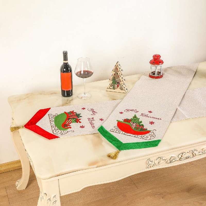 Merry Christmas Table Runner for Holiday Table Decorations, Dinners,a