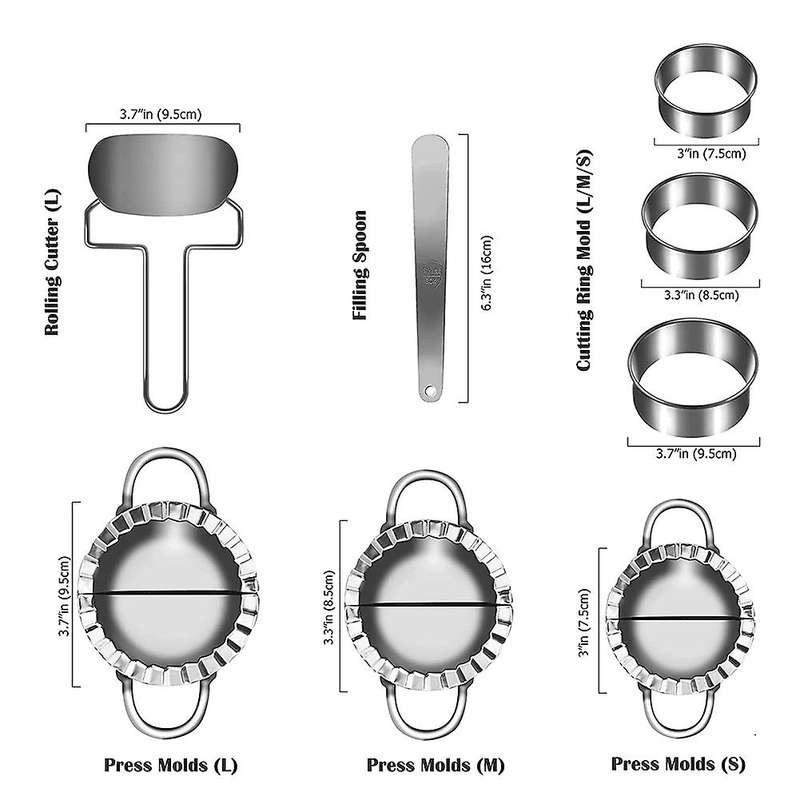 Dumplings Maker 8 Pcs,empanada Press Mold and Cutter,stuffing Spoon
