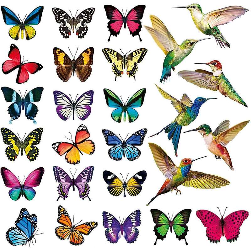 26 Pcs Bird Butterfly Window Clings Window Stickers Decor Decals