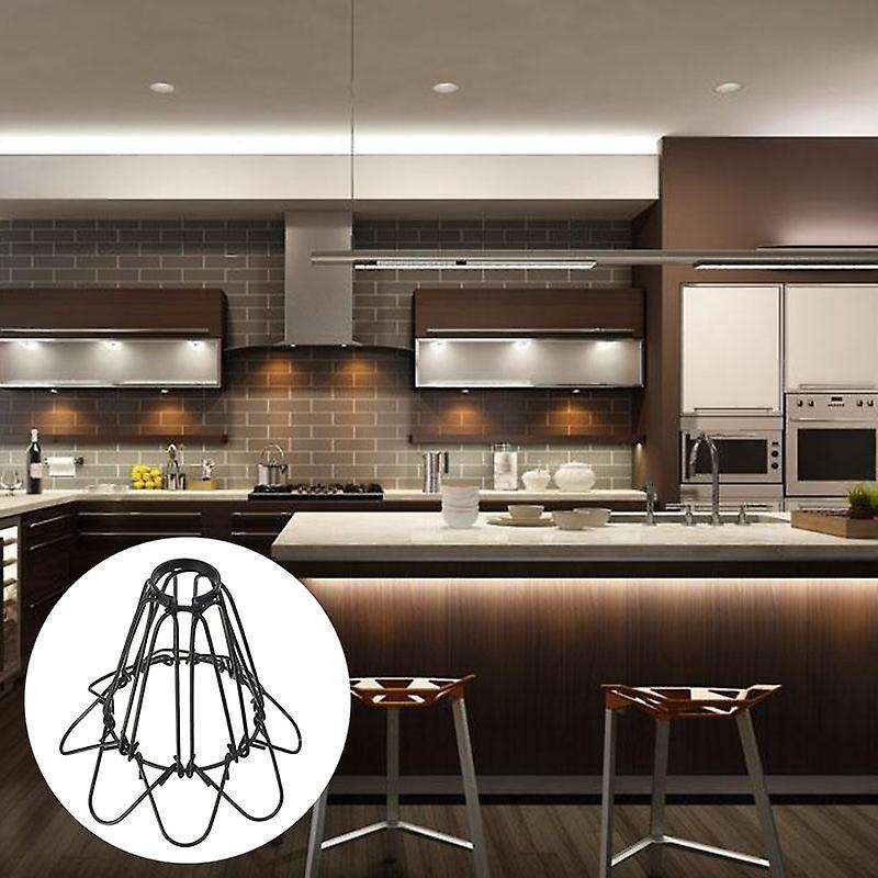 Adjustable Wire Cage Lampshade, 2 Pack Metal Bird Cage Bulb Guard