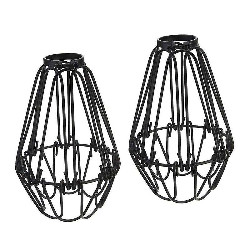 Adjustable Wire Cage Lampshade, 2 Pack Metal Bird Cage Bulb Guard