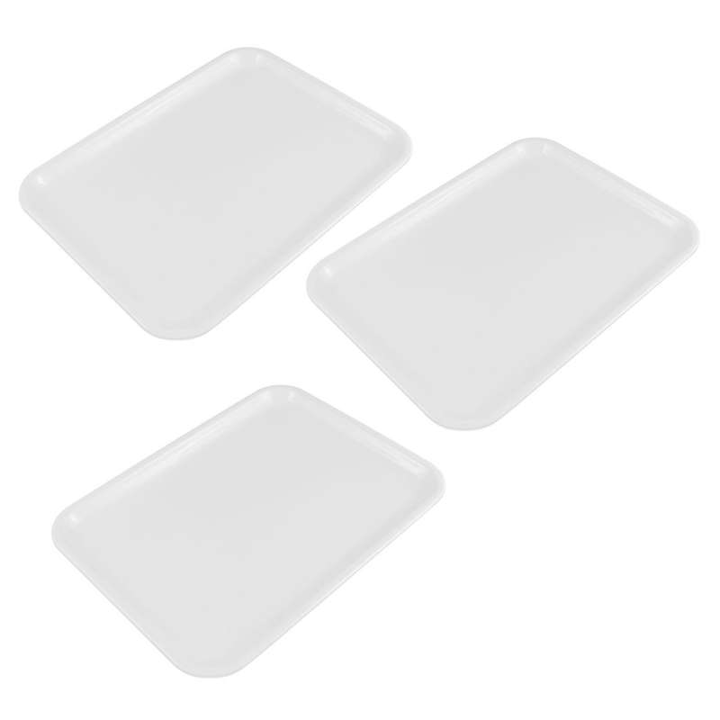10 Inch Lang Rechteckform Servier Tablett Aus Kunststoff Weiss