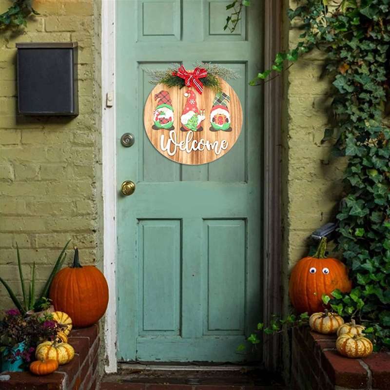 Wooden Welcome Faceless Dwarf Door Sign Accessories