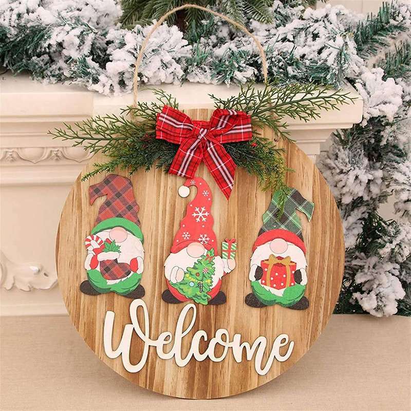 Wooden Welcome Faceless Dwarf Door Sign Accessories