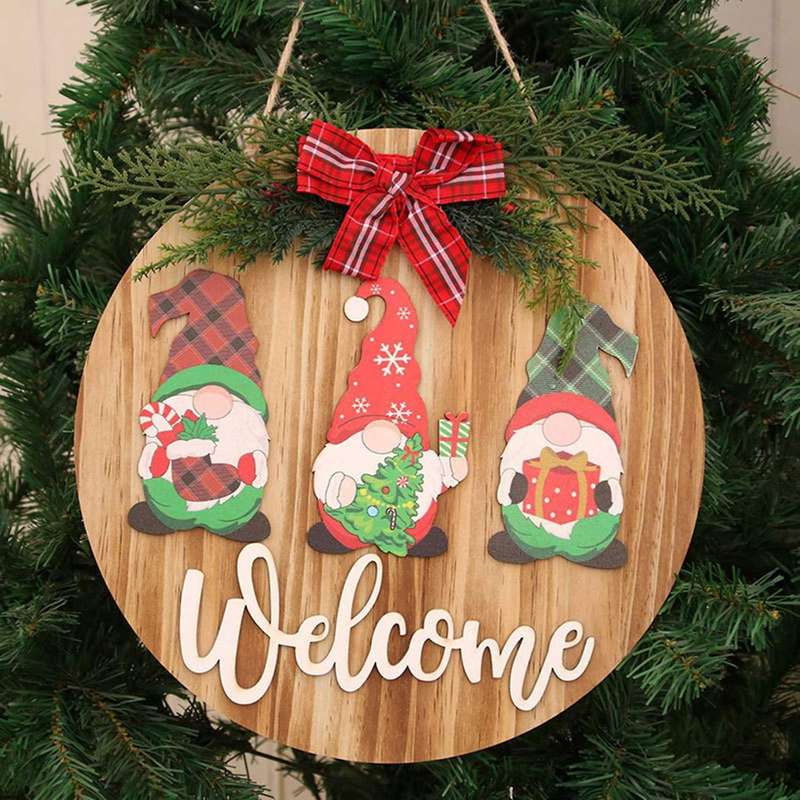 Wooden Welcome Faceless Dwarf Door Sign Accessories