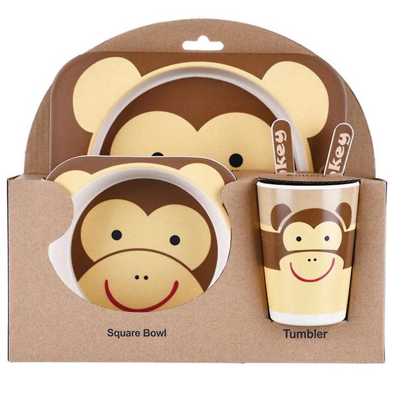 5pcs Baby Bamboo Bowl Baby Feeding Tableware New Year Gift Bowl Set,e