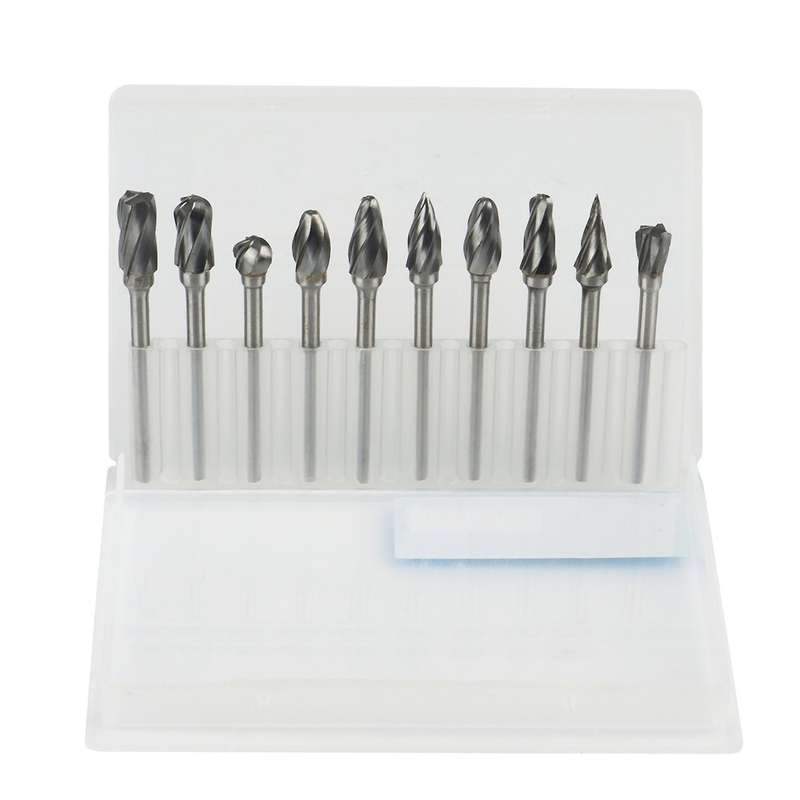 10pcs 3mm Shank 6mm Carbide Rotary File Burr for Grinding Wood
