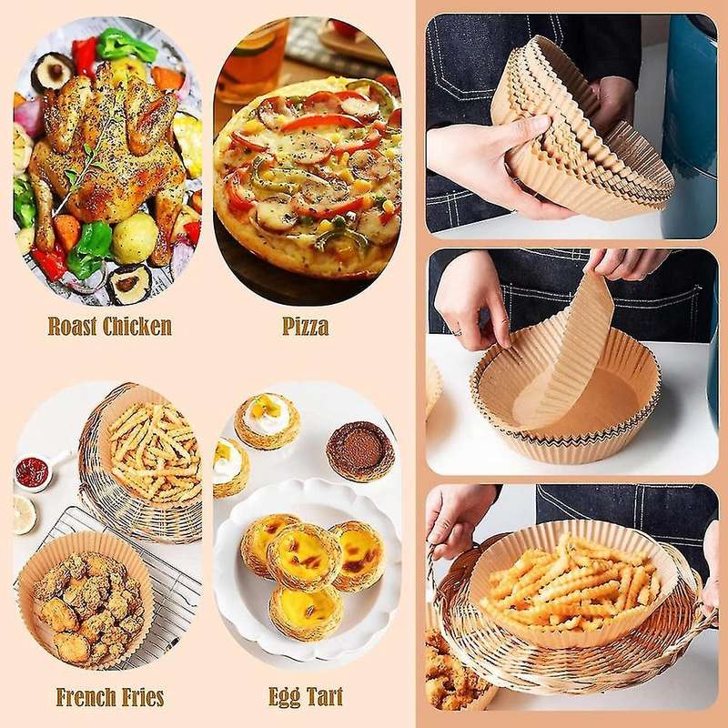 Air Fryer Paper Liner,non-stick for Baking Roasting Frying Pan