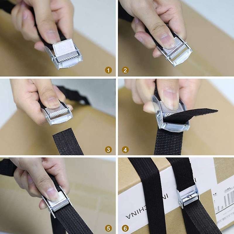 6pcs 2.5m Cargo Straps with Fastening Buckle for Car Bike Luggage