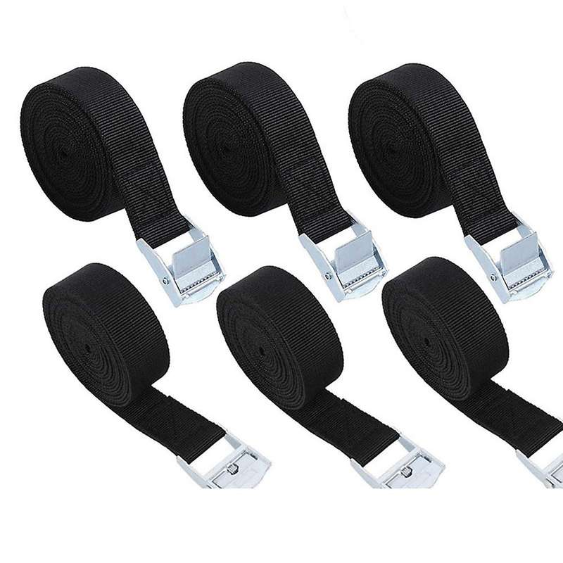 6pcs 2.5m Cargo Straps with Fastening Buckle for Car Bike Luggage