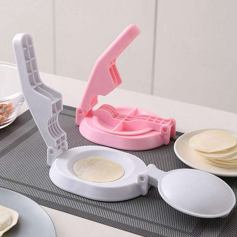 Manual Skin Press Mold Dumpling Making Tool Pastry Dough Cutter Pink