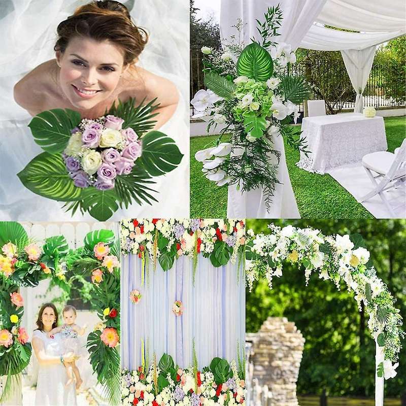 70pcs Artificial Palm Leaves for Jungle Theme Party Decoration