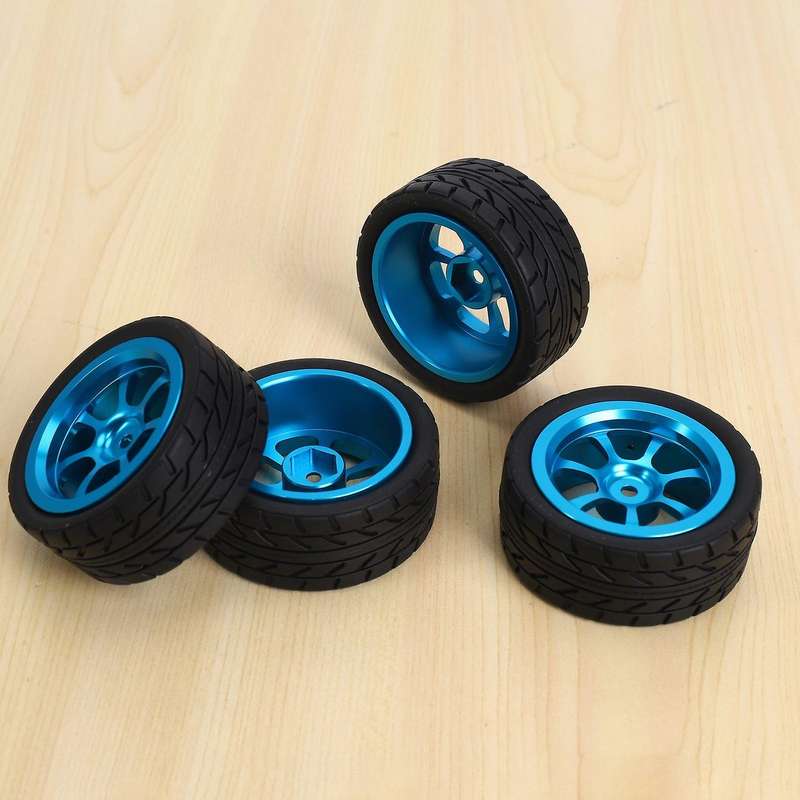 65mm Rubber Tires for Wltoys 144001 A959 A959-b 124019 124018 Rc,blue