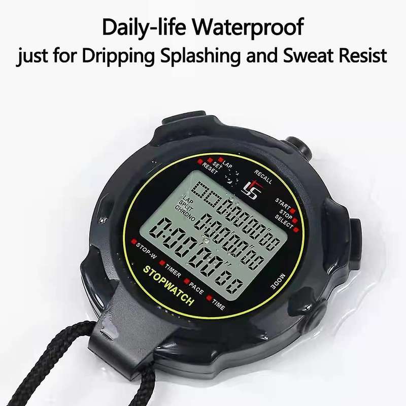 Digital Sports Stopwatch, 10lap /split Memory Stopwatch Count Down