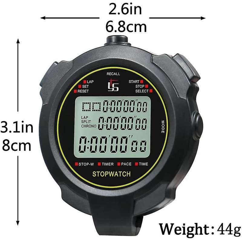 Digital Sports Stopwatch, 10lap /split Memory Stopwatch Count Down