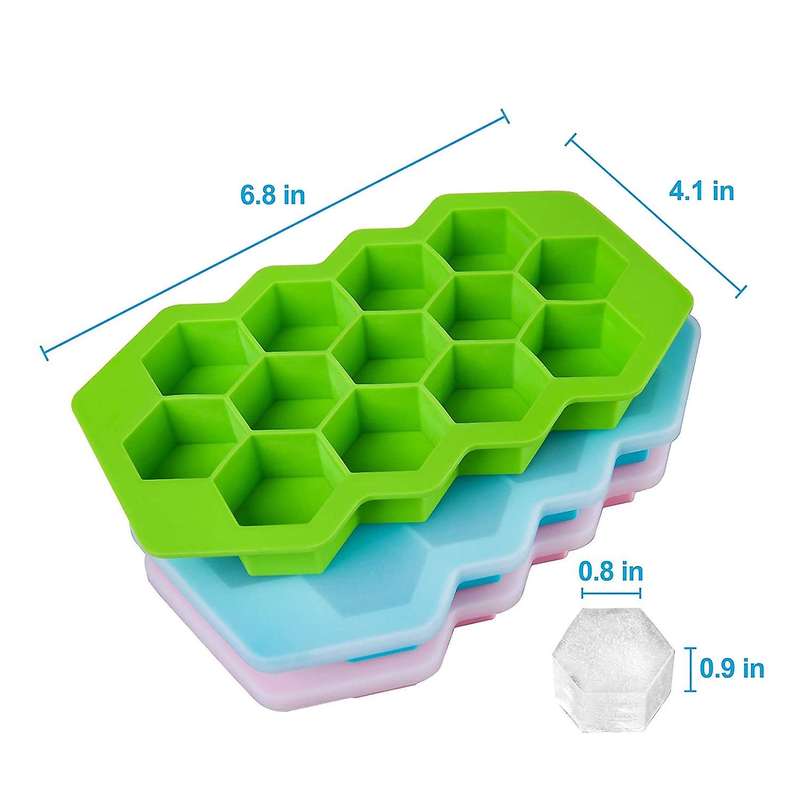 3 Pack Ice Square Trays with Sealed Lids,39ice Trays,for Whiskey,food