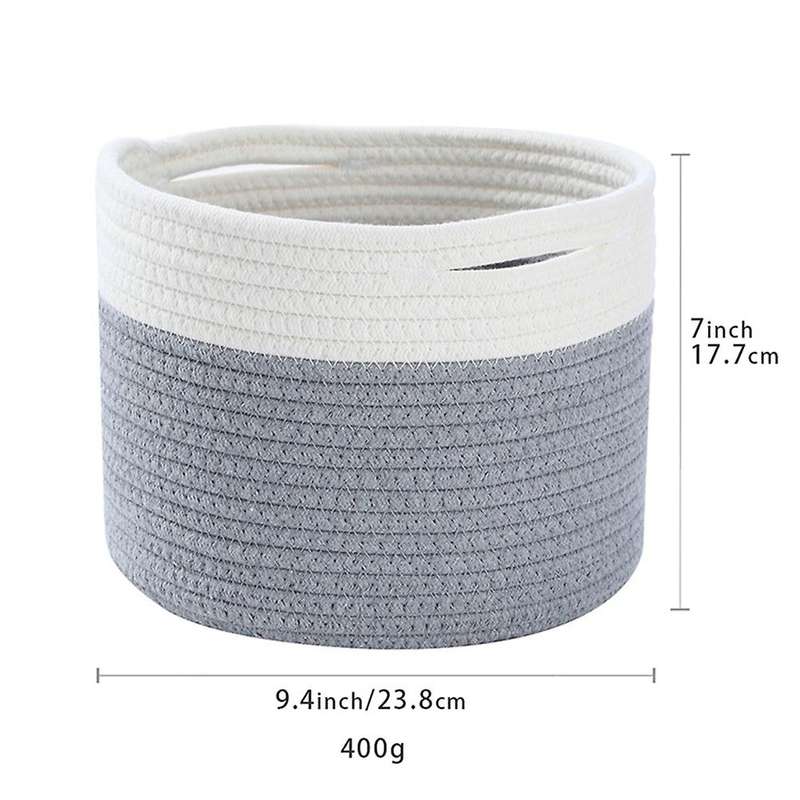 Cotton Rope Woven Storage Basket with Handles, for Kids Room, 1