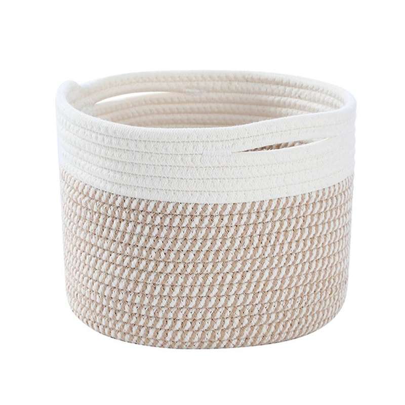 Cotton Rope Woven Storage Basket with Handles, for Kids Room, 3