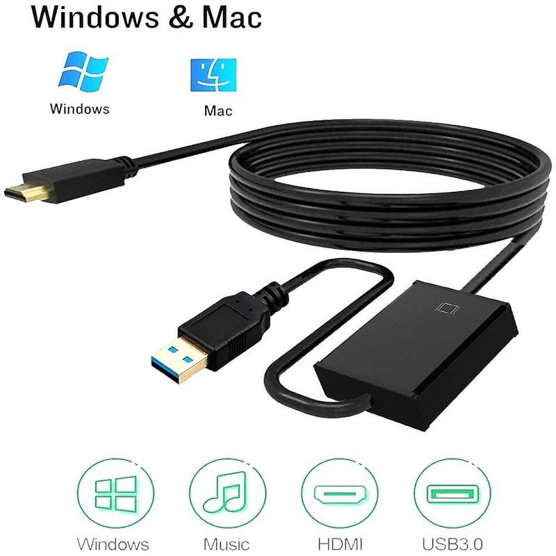 Usb 3.0 to Hdmi-compatible Cable, Male Charger Splitter for Laptop