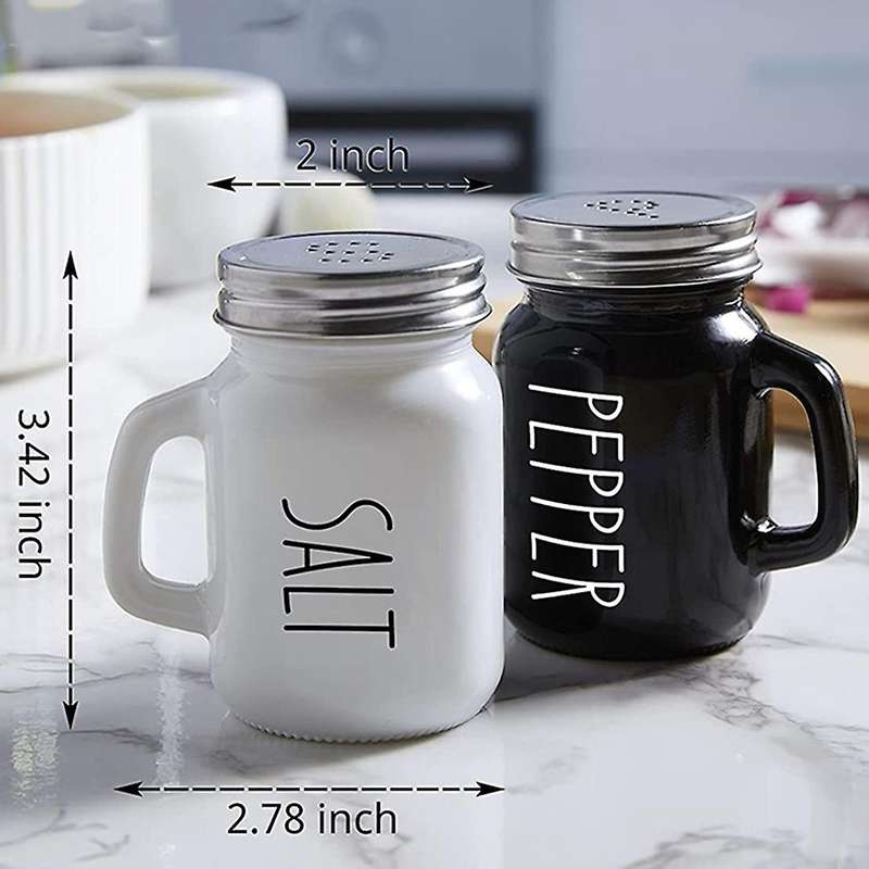 Farmhouse Salt and Pepper Shakers Set, 4 Oz Cute Salt Pepper Shaker
