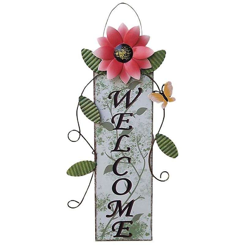 Vintage Sunflower Welcome Sign Door Hanging Decor for Garden Home-c