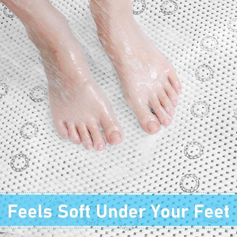 Bath Mat Bath Shower Mat with Suction Cups Extra Long 91 X 43 Cm