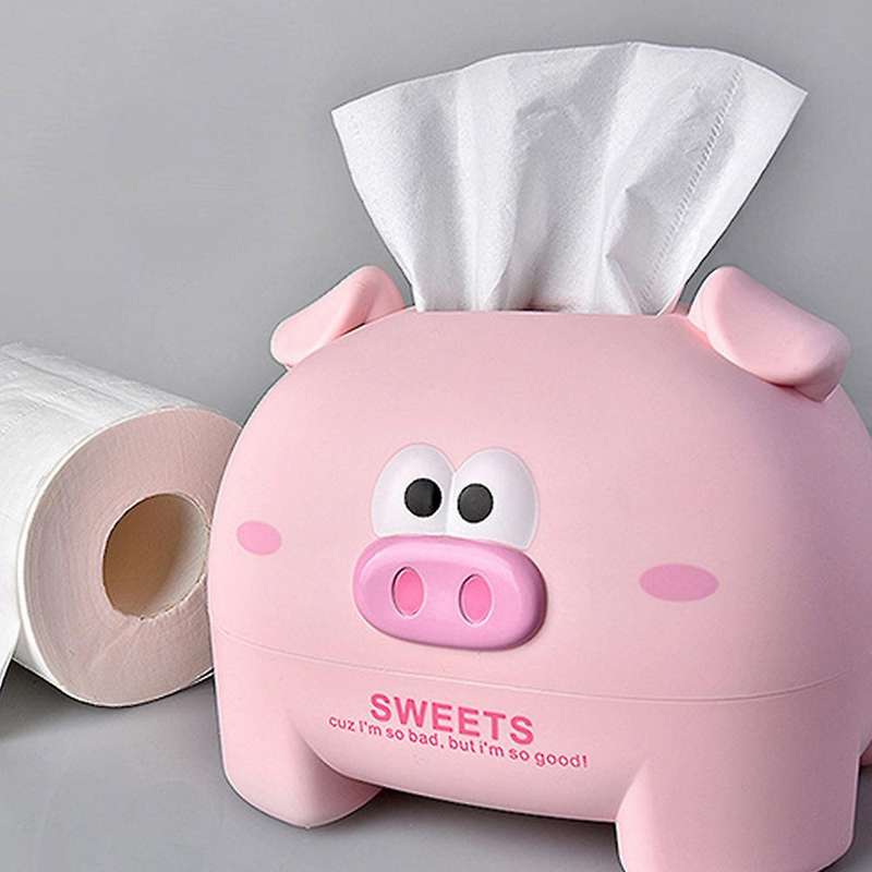 2pcs Household Living Room Dining Room Creative Pig Storage Box
