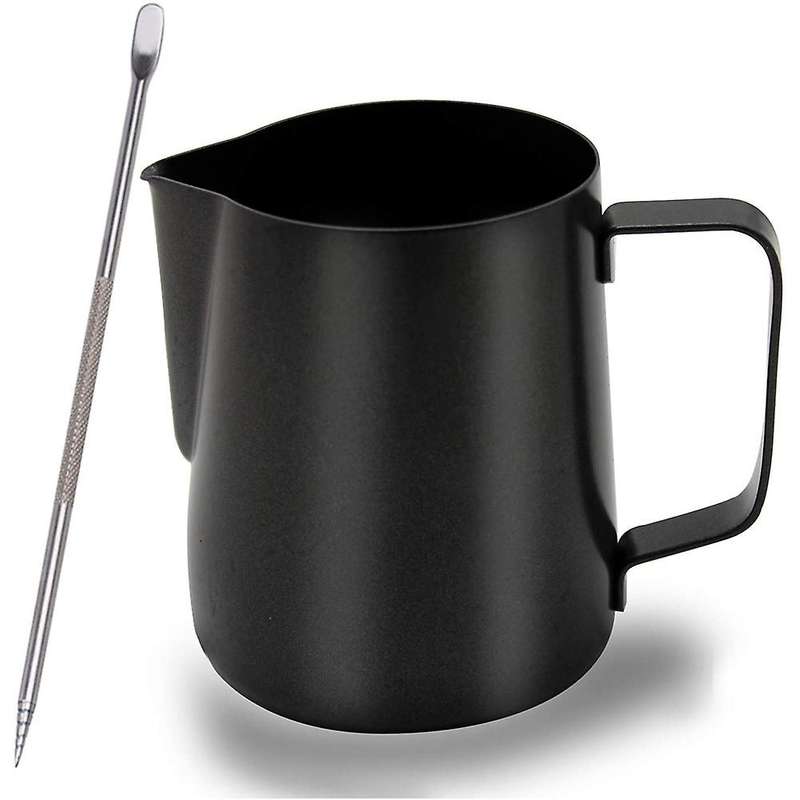 Stainless Steel Milk Jug,milk Frother Jug with Latte Art' Pen,600ml