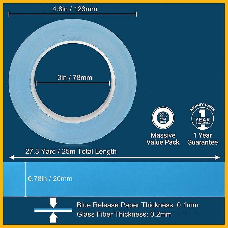 High Temperature Thermal Double-sided Tape 25m X 20mm X 0.2mm