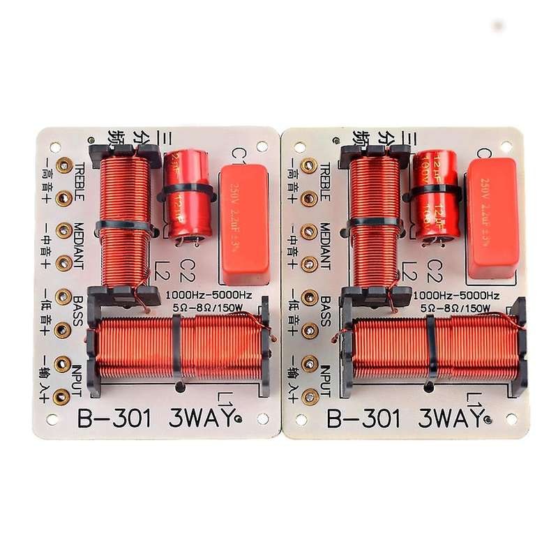 2pcs 150w 3way Audio Speaker Crossover Treble+midrange+bass Crossover