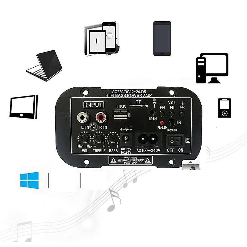 Digital Power Amplifier with Microphone U Disk Amplifier(us Plug)